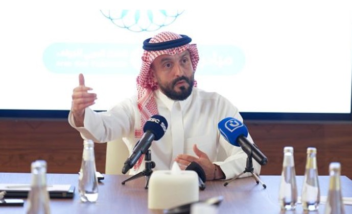 Noah Alireza the Secretary-General of the Arab Golf Federation pictured at a press conference ahead of the Elite Sports Scholarship Camp in Riyadh, Saudi Arabia