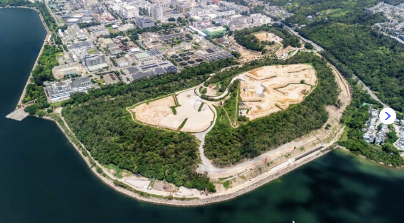 An aerial view of the site of Plover Cove Golf Club in Hong Kong, which is due to open in 2027