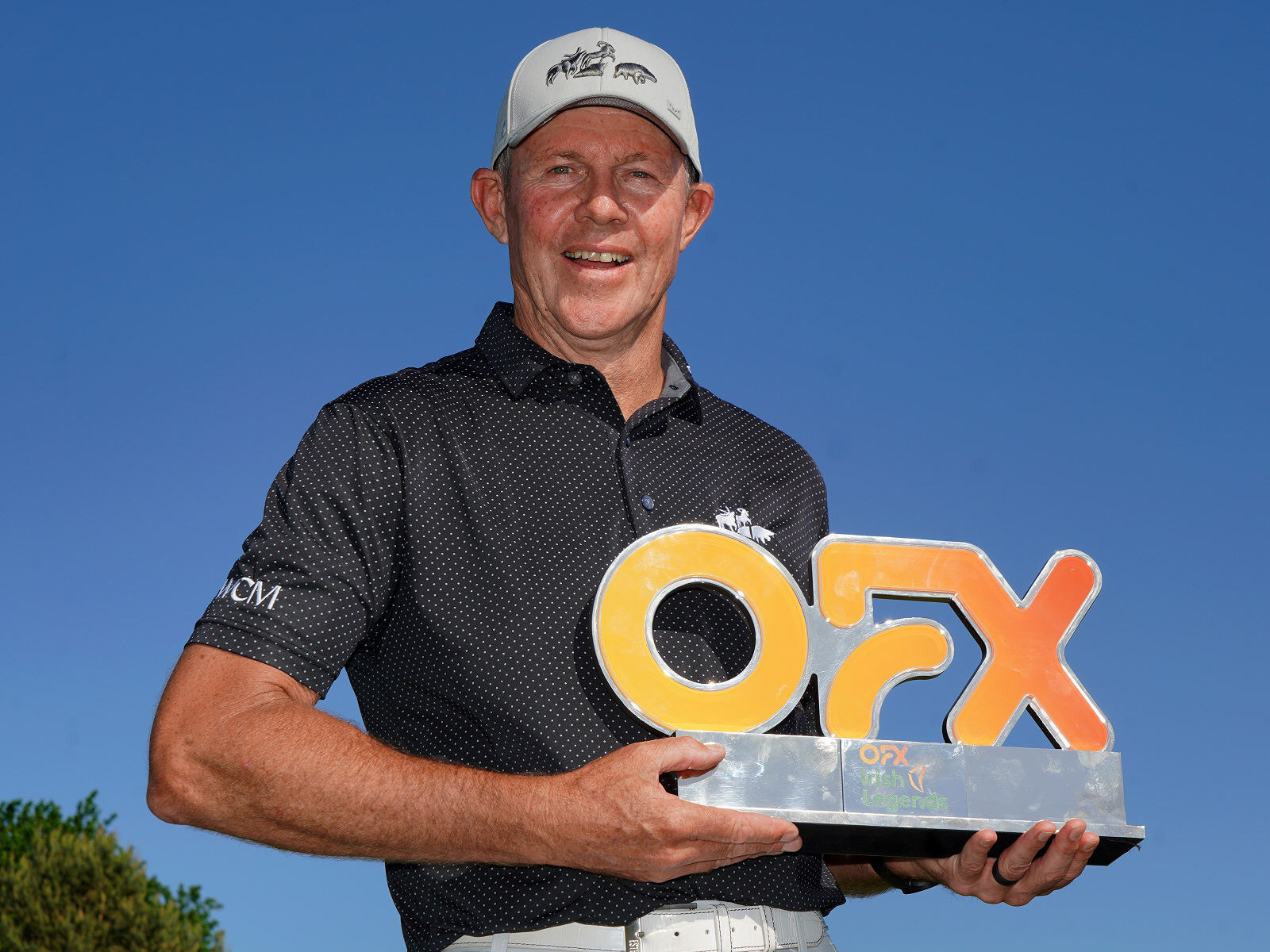 James Kingston with the OFX Irish Legends trophy"  (photo credit Phil Inglis / Getty Images)