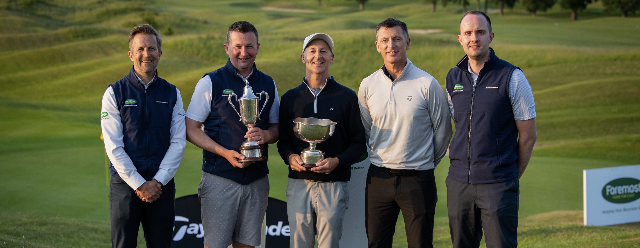 L-r: Andy Andy Martin (Managing Director of Foremost Golf), Senior winner Simon McGreal, overall winner Derek Watters (Gourock Golf Club), David Silvers (Managing Director, TaylorMade EMEA), Ian Melham (Head of Member Services, Foremost Golf)