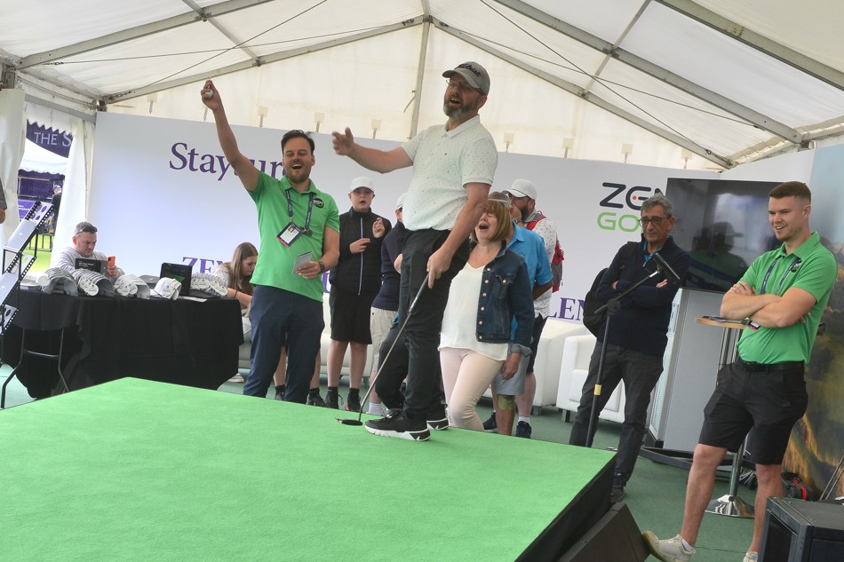 Zen Golf activating Staysure putting event today at PGA Seniors Championship (photo Zen/Staysure)