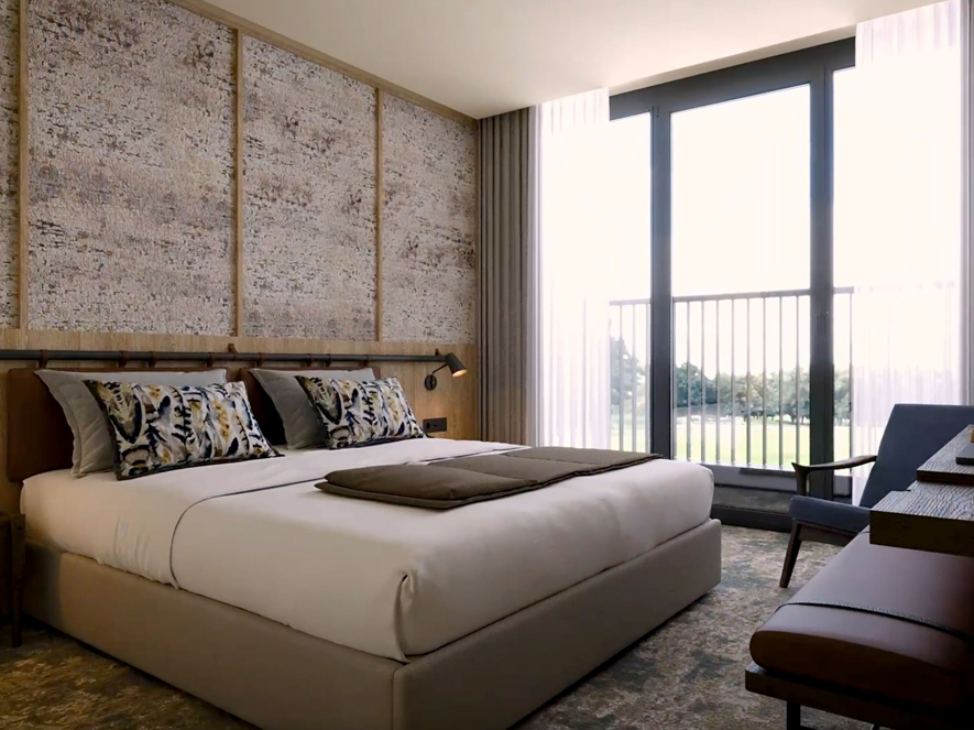 A first look inside a bedroom in Brabazon House