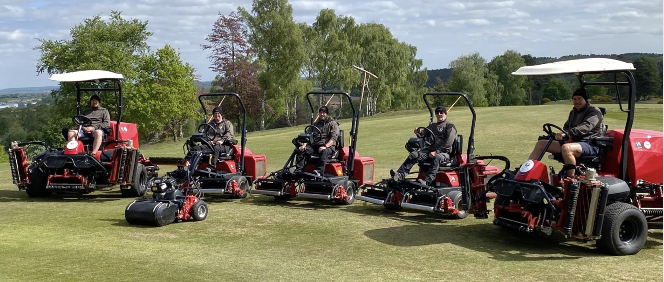 The team at Coxmoor with their Baroness mowers