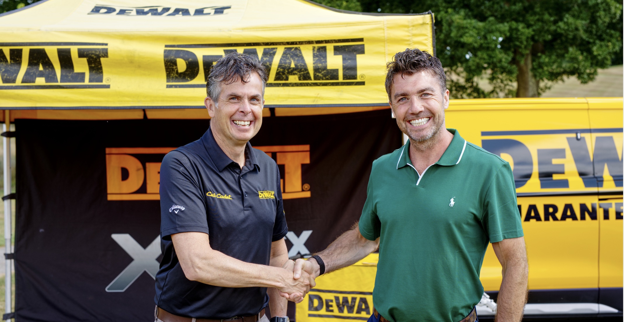 Richard Mallinson, Commercial Director at DEWALT with Wildwood Machinery Managing director James Bastian