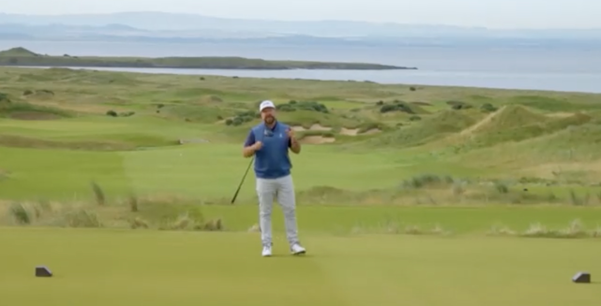 Golfbreaks ambassador Peter Finch filmed at Dumbarnie Links