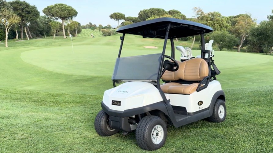 A new Club Car Tempo at Camiral, host venue of the 2031 Ryder Cup.