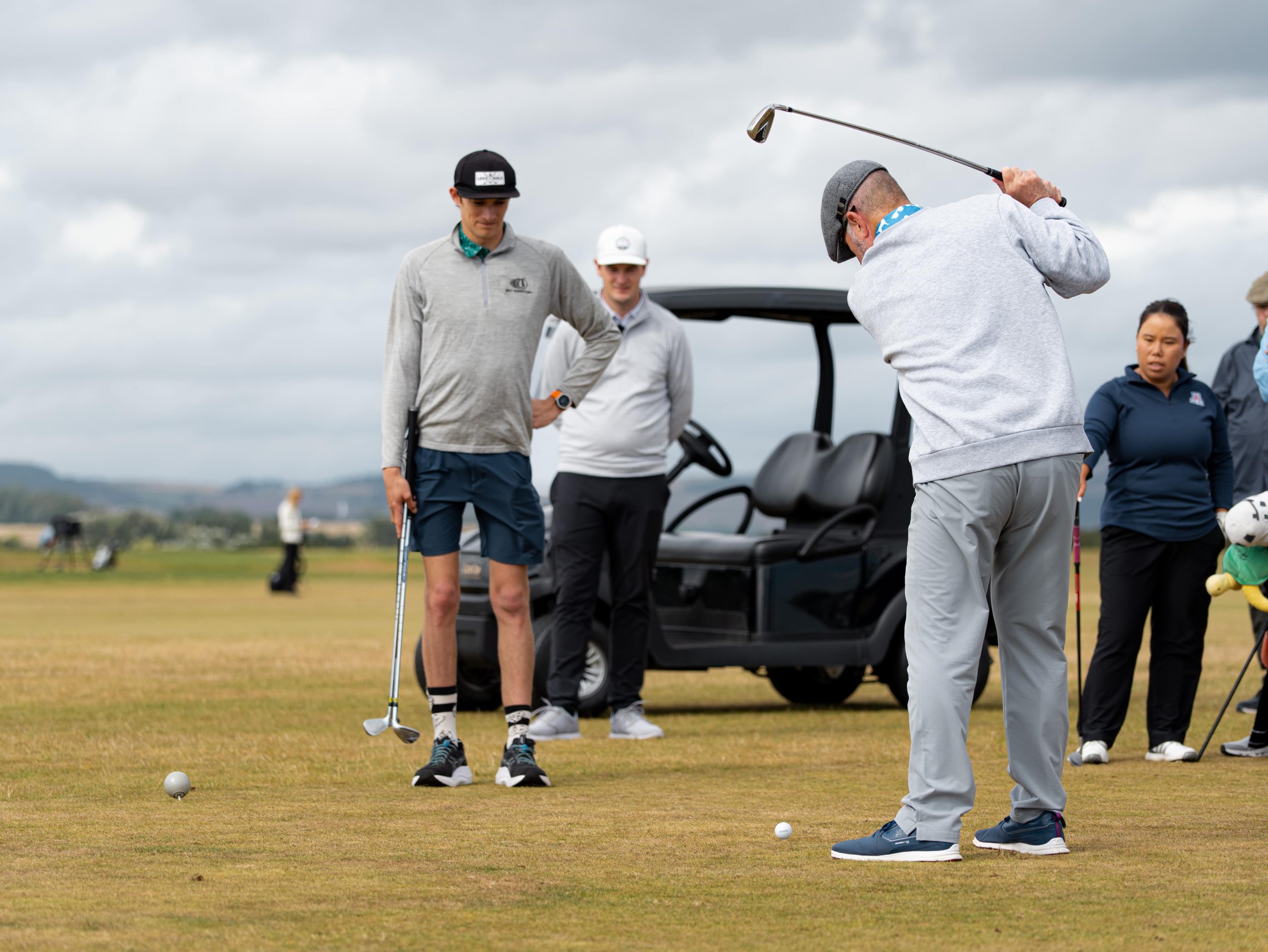 Blind golfer Jim Gales took part in the Links Trust's coaching programme over the summer 