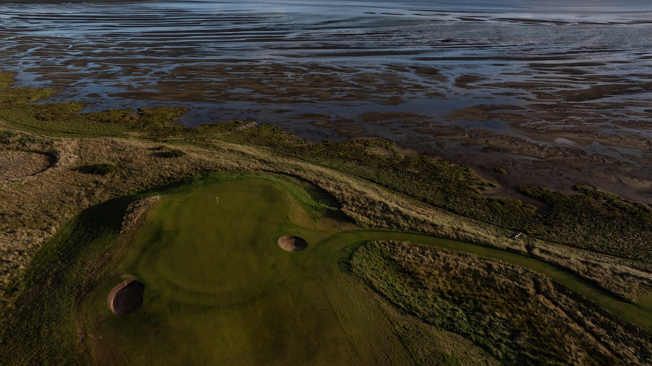 An overhead view of the new par-3 hole on the Struie course at Royal Dornoch (Pic by Matthew Harris)