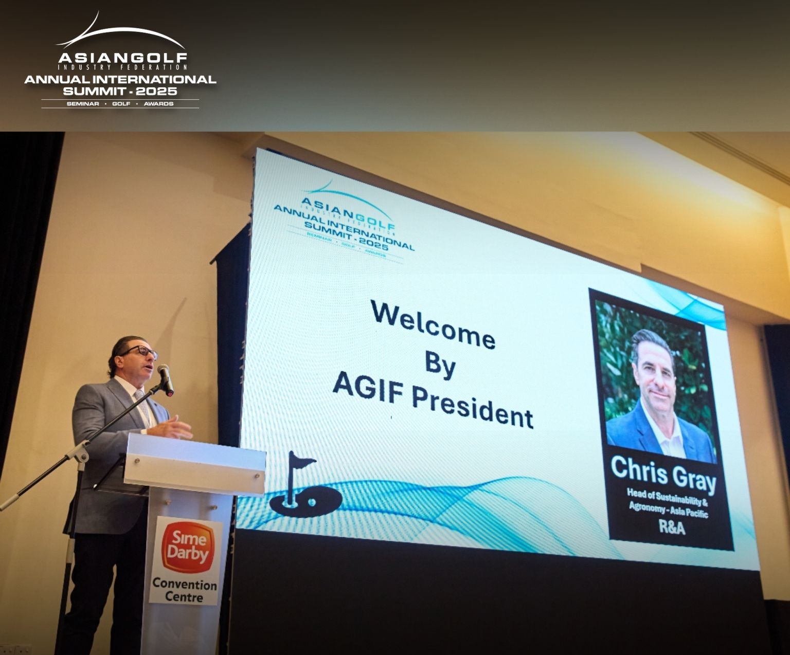 AGIF President Chris Gray delivers the opening message at this year's Summit