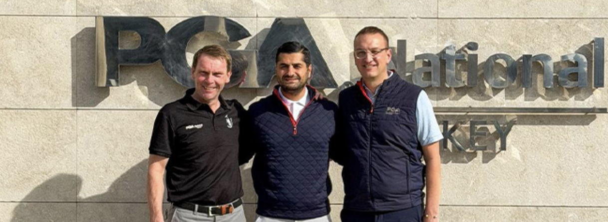 (l-r) Robert Maxfield, Chief Executive of the PGA; Yasin Akkanat, Owner of Antalya Golf Club; and Richard Barker PGA, Executive Director of Business Development