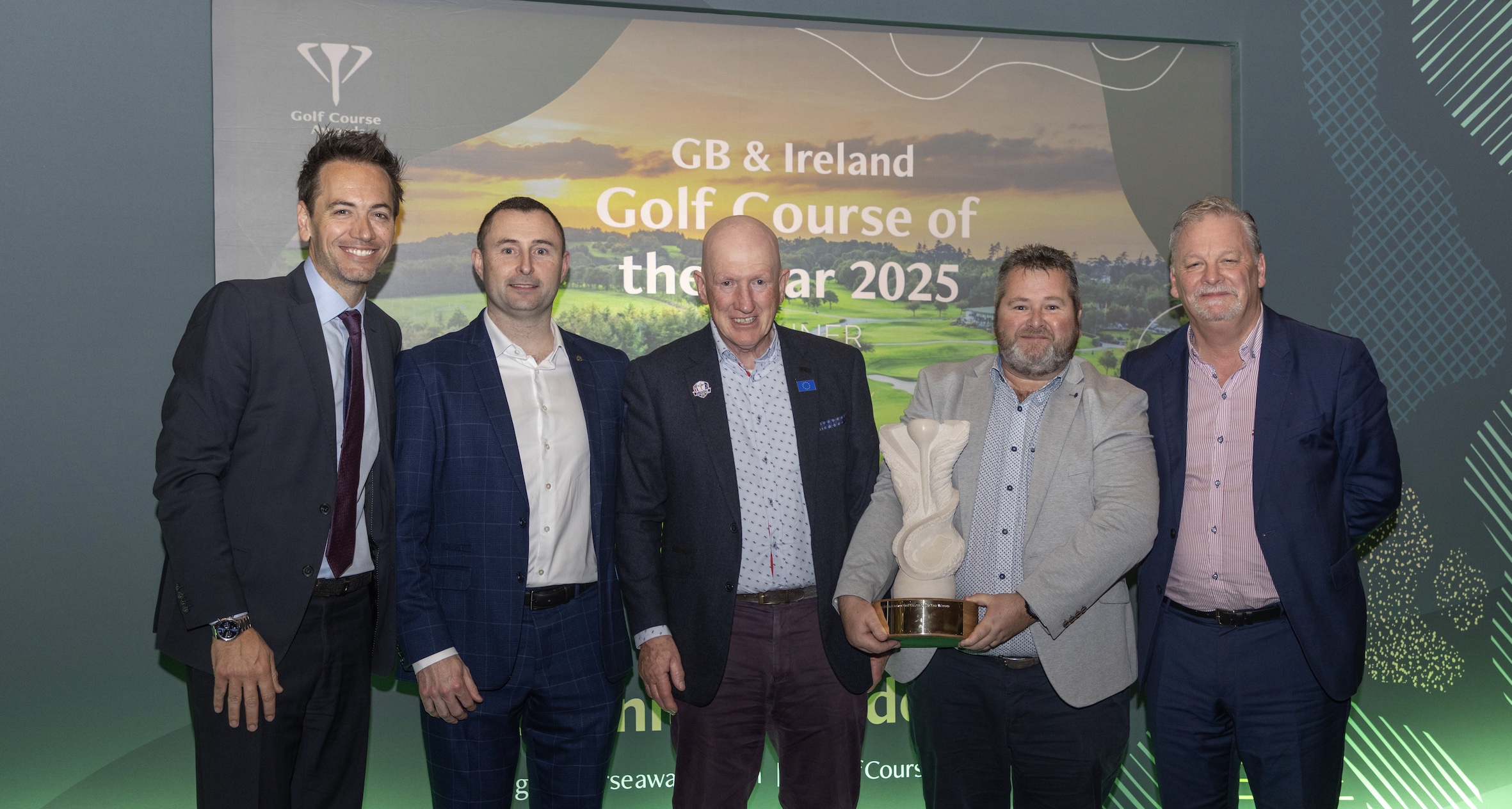 Event host and judge Nick Dougherty with the management team from Ballyneety Golf Club, which picked up the overall Course of the Year Award and the Affordable Excellence Award