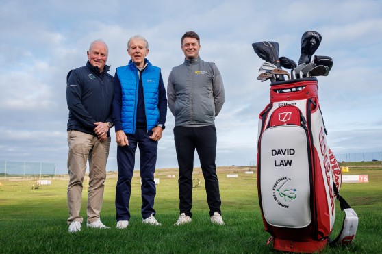 Paul Girvan, Douglas Craig and David Law announce partnership at Kings Links Golf Centre