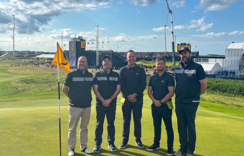 R&A Team at The Open 2025. From left: Daniel Lightfoot, Richard Windows, Adam Newton, Conor Finlay, John Kemp