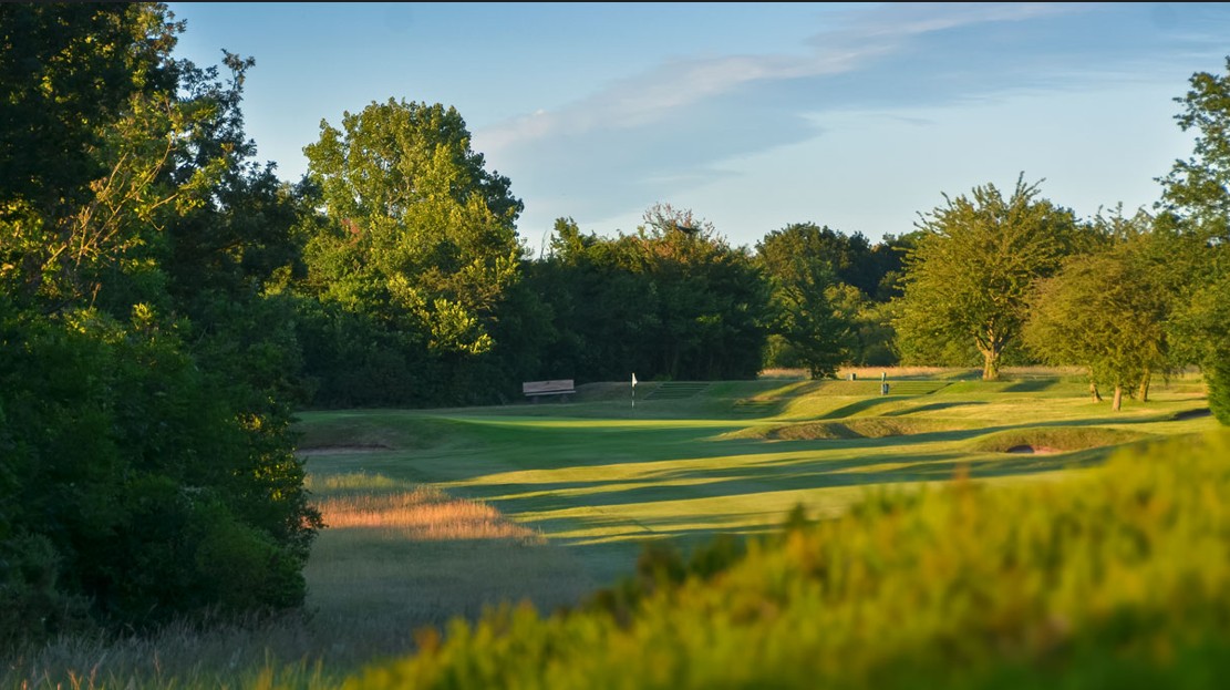 Hole 5 at Banstead Downs Golf Club in Surrey