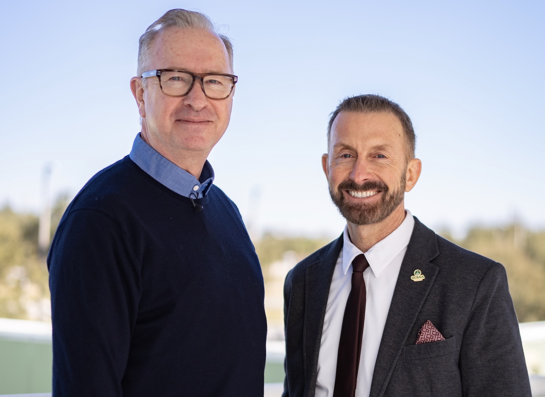 Rhett Evans, CEO of the Golf Course Superintendents Association of America (right) was in conversation with Gary Firkins for the latest edition of the Syngenta podcast
