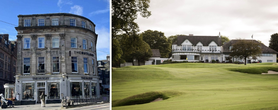 The Rutland Hotel is located in the heart of Ednburgh but just four miles from Bruntsfield Links