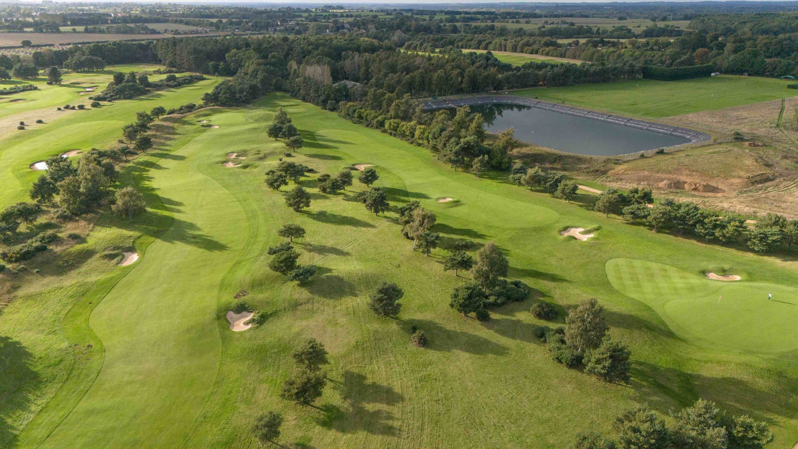 Frilford Heath's on-site reservoir stores winter rainfall for use during summer months