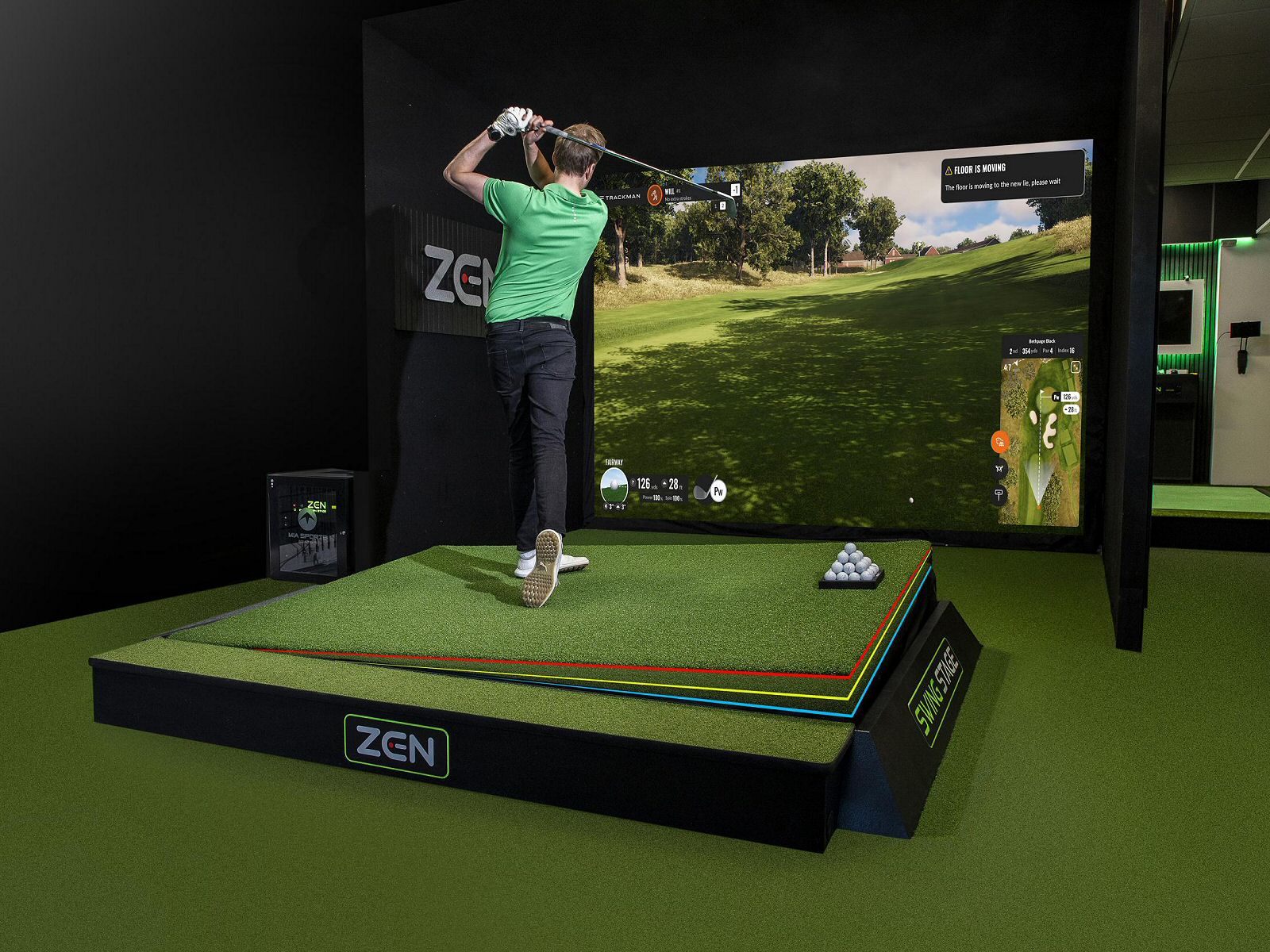 Zen Swing Stage and Trackman iO (Photo credit: Zen Golf)