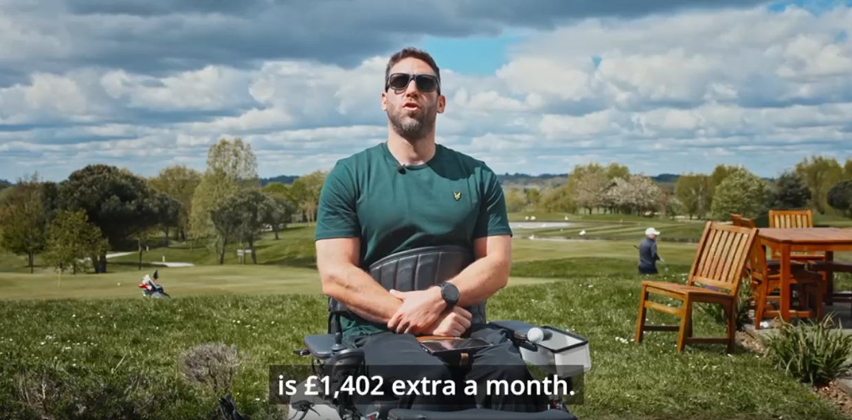 Wheelchair athlete and disability rights campaigner Justin Levene supports 1402, The Golf Trust's new campaign
