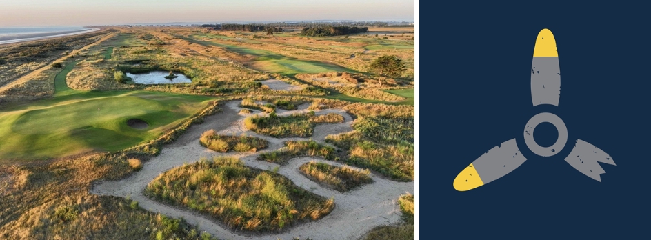 The Laddie Course, whose logo represents the Spitfire piloted by Percy 'Laddie' Lucas, is a composite course drawn from Prince's three 9-hole layouts