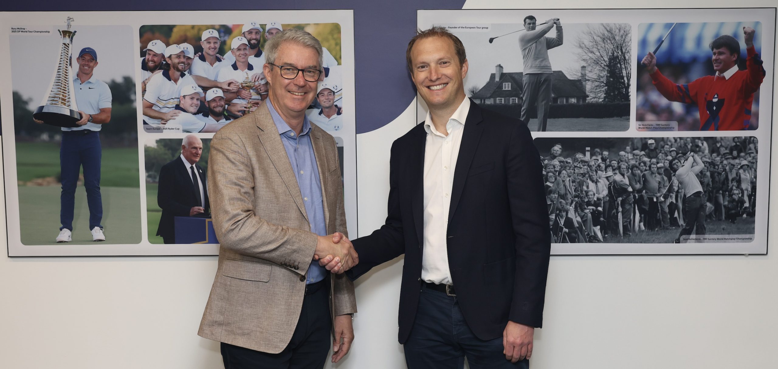 Andy Brown, Toro's Senior Manager for Global Business Development, with Richard Bunn, Chief Revenue Officer at the DP World Tour