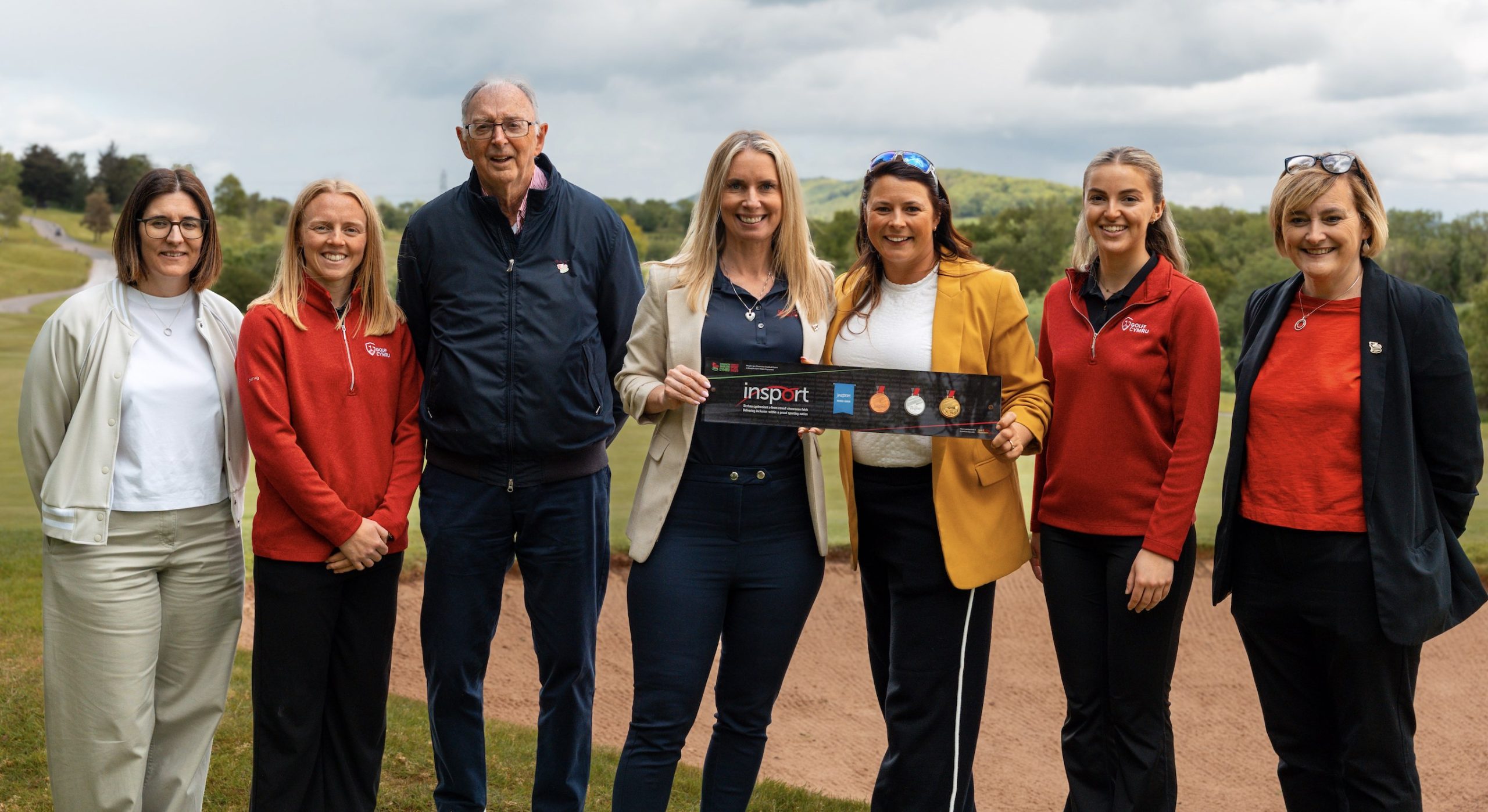 Members of Wales Golf and Disability Sport Wales, Fay Benningwood, Sophie Brisland-Hancocks, Gwynne Griffiths, Wales Golf Chief Executive Hannah McAllister, Liz Johnson, Zoe Davie and Jo Hendy