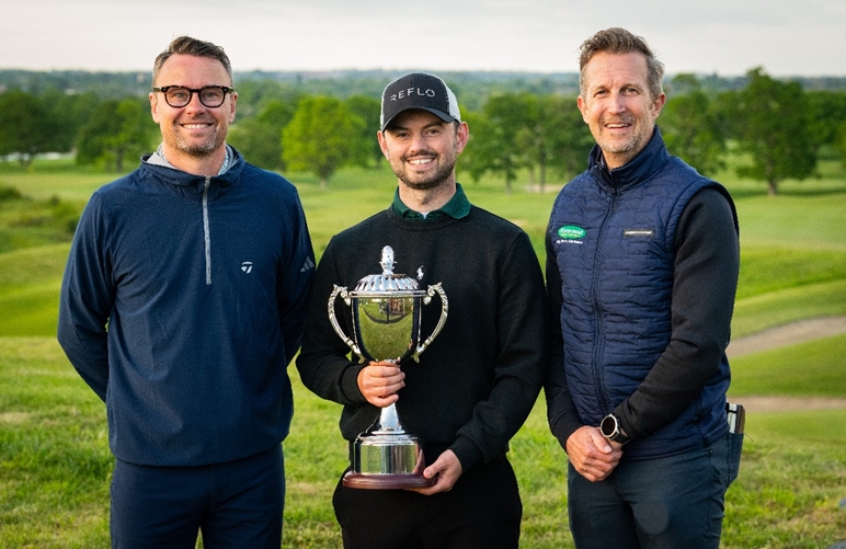 Paul Hitchenor (Senior Brand Director EMEA at TaylorMade), Professionals’ Championship winner Tom Mead (Colmworth Golf Club), Andy Martin (Managing Director of Foremost Golf)