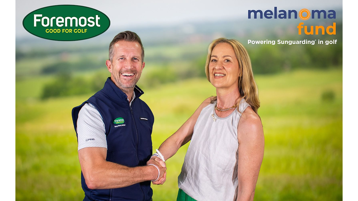 Andy Martin, Managing Director of Foremost Golf, and Michelle Baker, CEO of the Melanoma Fund