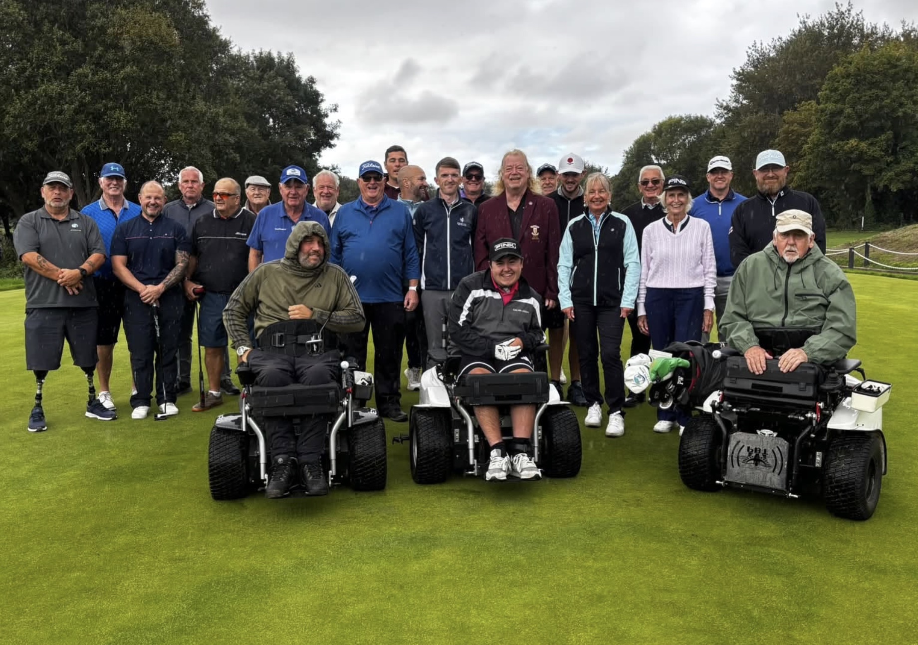 The two teams at the Golfing with Disability day at Formby Hall, along with Formby Hall's club captain and lady captain