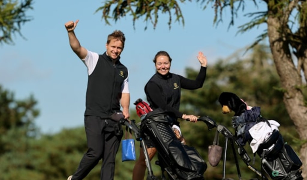Golfers in action during last year's Flogas Women's Mixed Foursomes. Photo: Bryan Keane / Inpho.