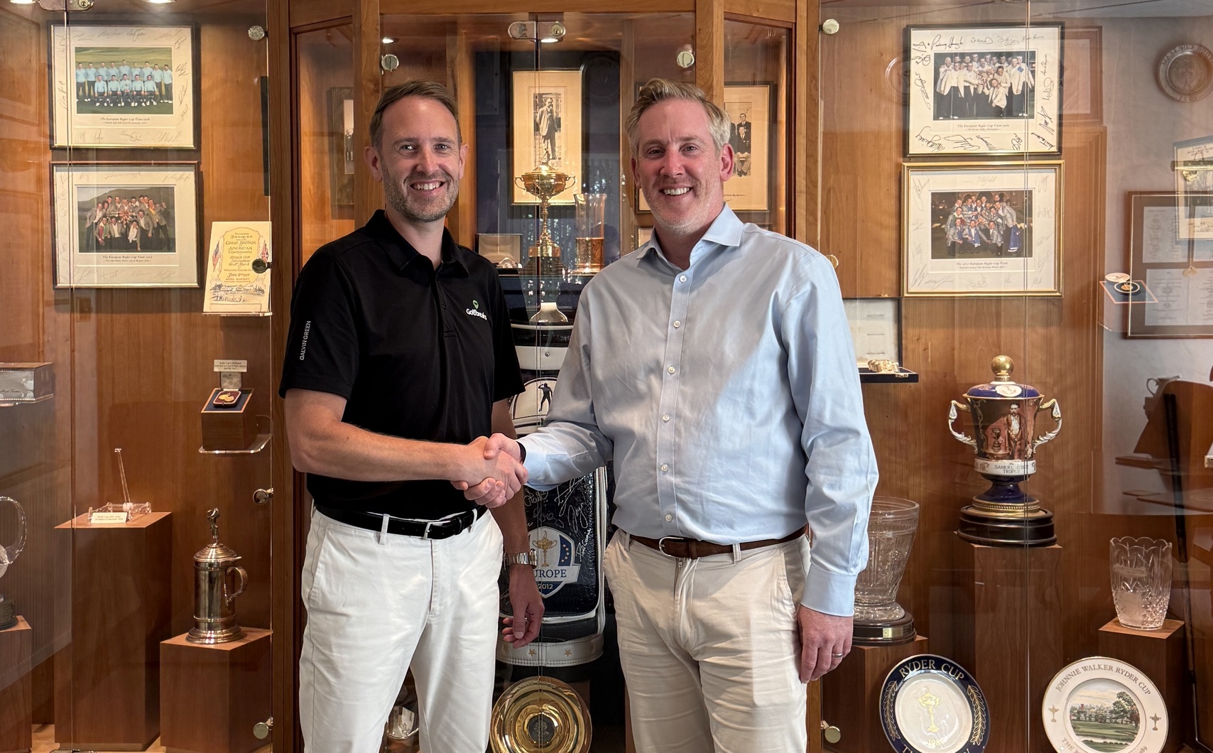 Ben Foster, Director of Pro Travel at Golfbreaks with Duncan Rougvie, Head of Commercial at The PGA